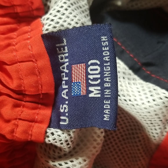 U.S. Apparel Boy's Red and Navy Blue Swim Trunks Size M (10) - Picture 6 of 6